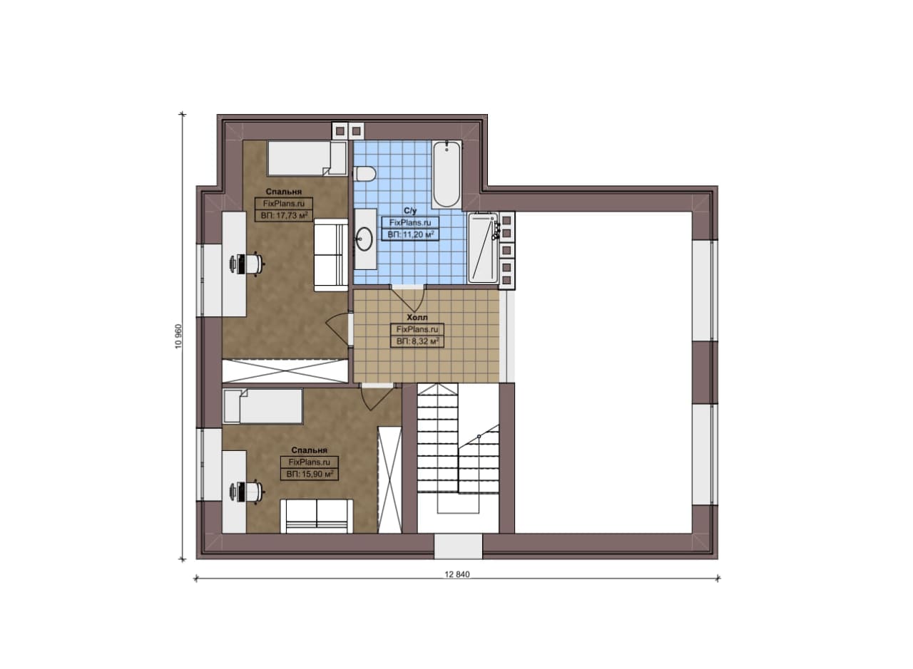 План мансардного этажа — проект F-7442