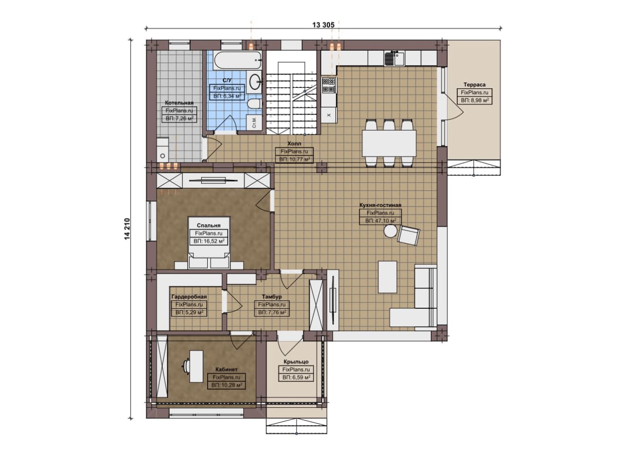 Планировка Двухэтажный дом F-20276